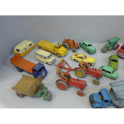 718 - A collection of Dinky Toys and Dinky Supertoys including Carrimore Car Transporter, Rolls Royce, Roy... 