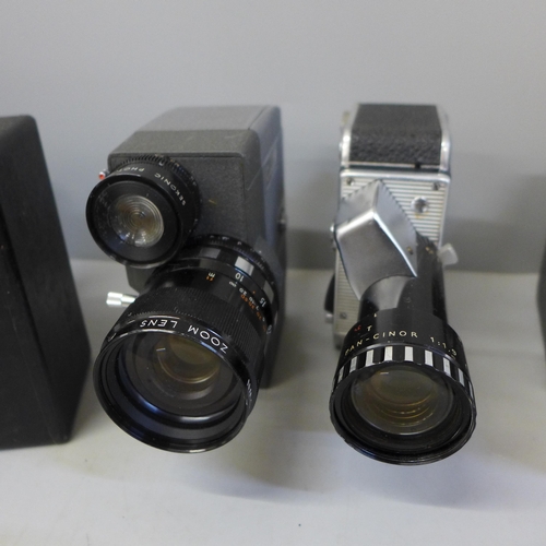 736 - Six cine cameras; Midas, Bolex, Crown 8, Siemens and Crown 101