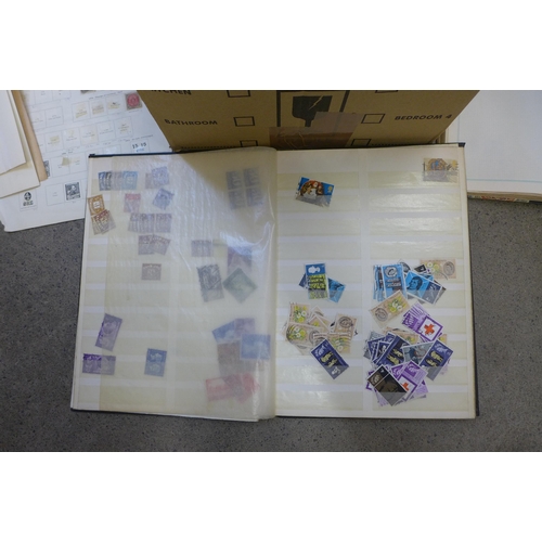 739 - Stamps; a box of stamps, covers, etc., loose and in albums