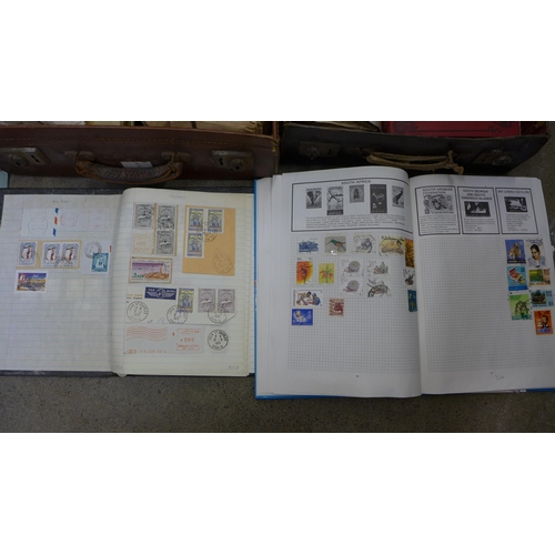 744 - Stamps; The Lincoln Stamp Album with a collection of 19th Century worldwide stamps, also a collectio... 