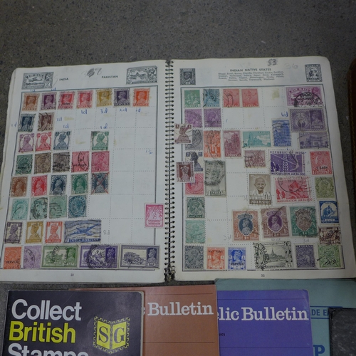 744 - Stamps; The Lincoln Stamp Album with a collection of 19th Century worldwide stamps, also a collectio... 