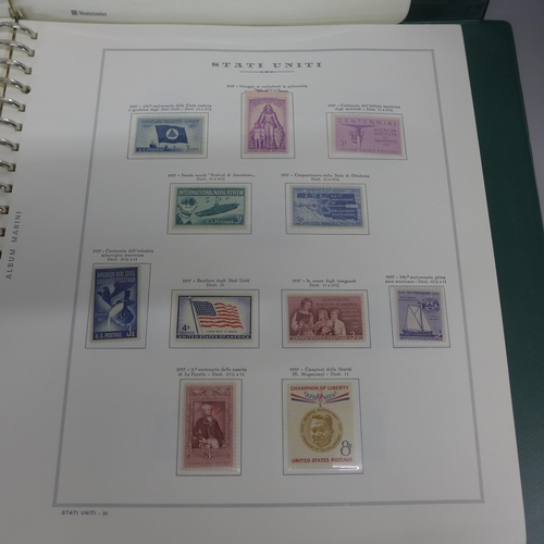 751 - Stamps; two albums of mint USA stamps