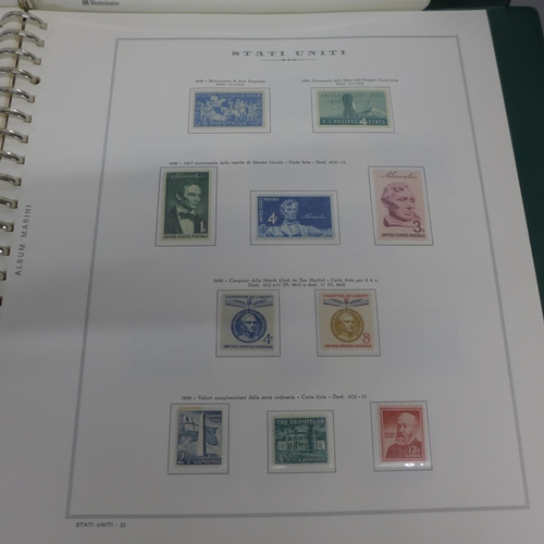 751 - Stamps; two albums of mint USA stamps