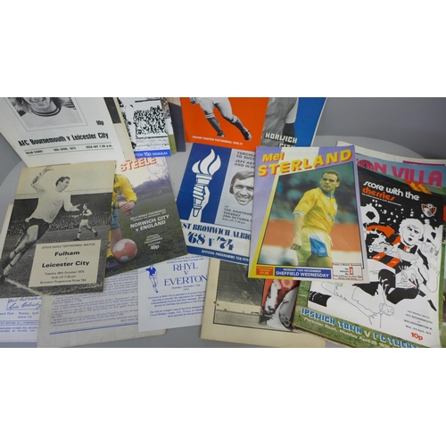 758 - Football memorabilia; 35 football programmes for testimonial matches, 1957 onwards