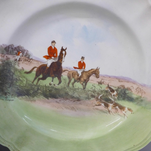 802 - A Royal Doulton fox hunting plate, In The Vale and a J. Dimmock & Co. jug