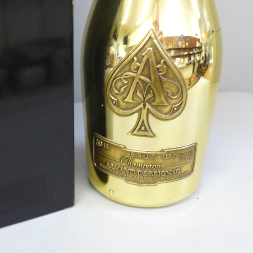 807 - A bottle of Armand de Brignac champagne in a velvet lined box