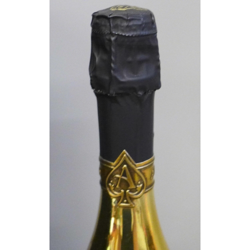 807 - A bottle of Armand de Brignac champagne in a velvet lined box