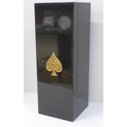 807 - A bottle of Armand de Brignac champagne in a velvet lined box