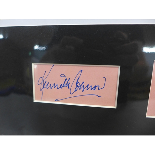 819 - Carry On autographs; Charles Hawtrey and Kenneth Connor signed display