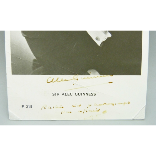 833 - Star Wars; Alec Guinness autographed  postcard photograph, German postcard