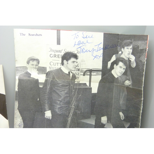 834 - Pop autographs including Billy Fury, Duane Eddy, Swinging Blue Jeans, Cilla Black, etc.