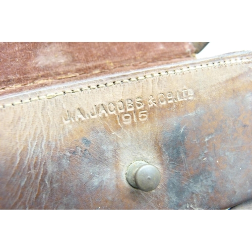 836 - An antique clinometer, Barker & Son, London, Mk.IV, No. 6003, 1917, in a leather case marked Jacob's... 