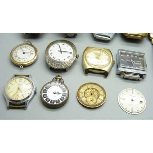 862 - A collection of watches, mainly manual wristwatches