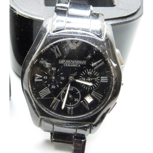 863 - An Emporio Armani Ceramica wristwatch, a/f