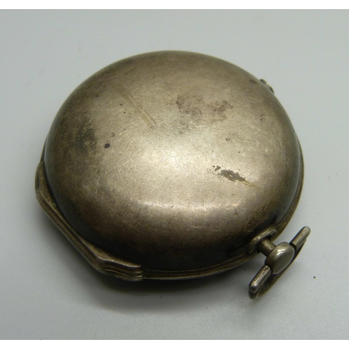 885 - A silver pair case verge pocket watch case,(..... bezel missing), London 1847, 49g