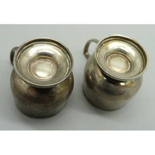 890 - A pair of silver shots, Birmingham 1912, 33g