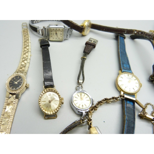 902 - A collection of lady's wristwatches including Roamer, Timex, Oris, Montine, Seiko, Smiths Empire