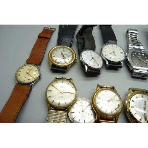 912 - A collection of gentleman's wristwatches including Rotary, Sekonda, Ingersoll and Timex