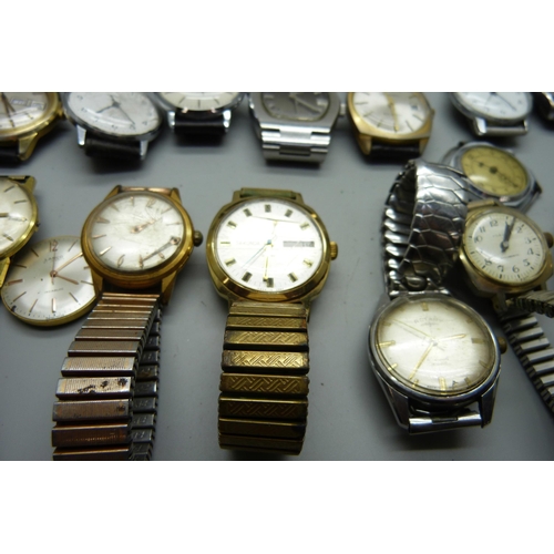 912 - A collection of gentleman's wristwatches including Rotary, Sekonda, Ingersoll and Timex