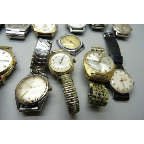 912 - A collection of gentleman's wristwatches including Rotary, Sekonda, Ingersoll and Timex