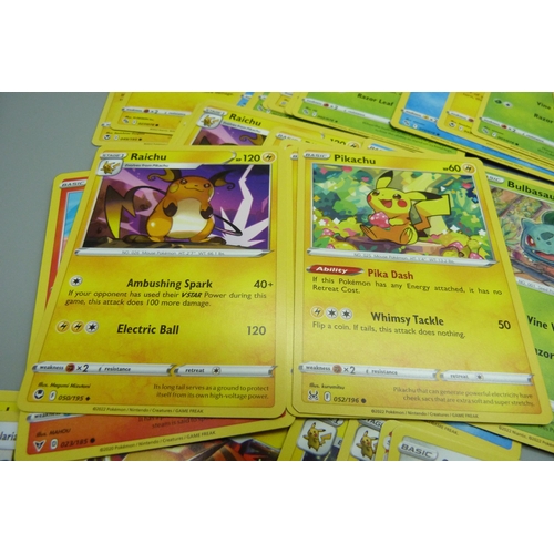 918 - 50 Pokemon cards, Meoth, Charmander, Pikachu,  Squirtle, etc.