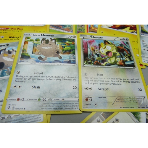 918 - 50 Pokemon cards, Meoth, Charmander, Pikachu,  Squirtle, etc.