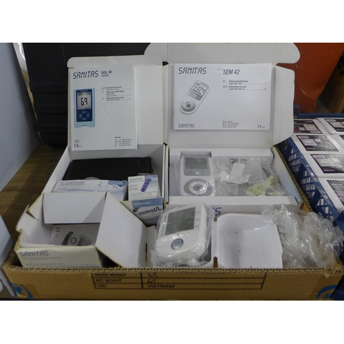 2379 - A Sanitas Sem4 digital EMS/Tens blood monitor/glucose monitoring system and Sanitas blood pressure m... 