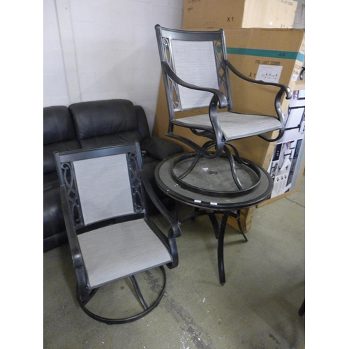 1445 - Turner 3 piece Sling cafe set, original RRP £524.91 + VAT (4175-19)(Damage to chair arms) *This lot ... 