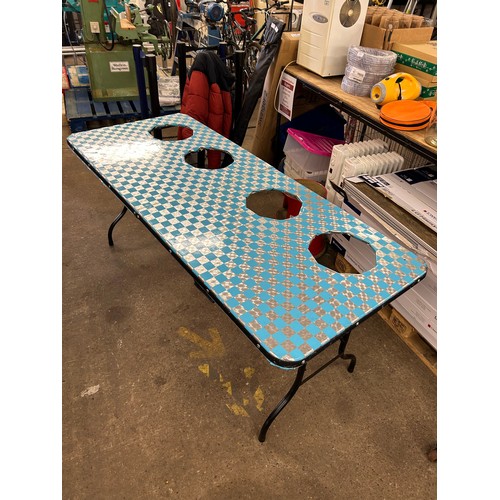 2200 - 2 Folding fairground game tables, approx. 6ft