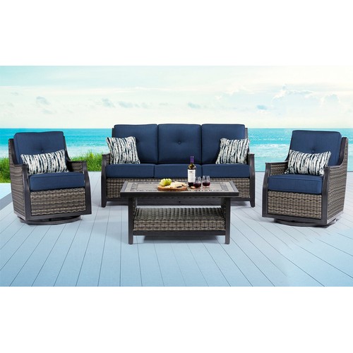 1402 - Agio Bridgeport 4 piece Woven deep Seating, original RRP £1833.33 + VAT - some cushions missing(4171... 