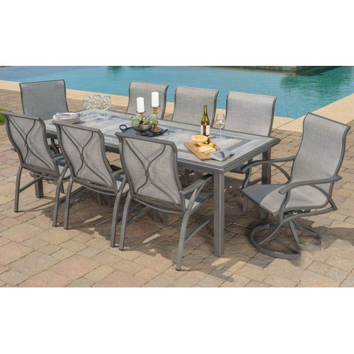 1404 - Sunvilla Hayden 9 piece sling dining set, original RRP £1333.33 + VAT (4174-18) *This lot is subject... 