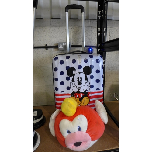 3028 - American Tourister Disney Carry-On Hardside Suitcase & Super Mario Plush   (298-201,212) *This lot i... 