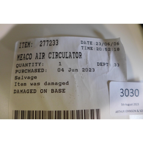 3030 - Meaco Air Circulator with Remote (damaged control panel) (298-195) *This lot is subject to VAT