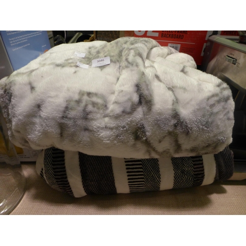 3046 - Two Throws: Faux Fur and Urban Plush  (298-219,220) *This lot is subject to VAT