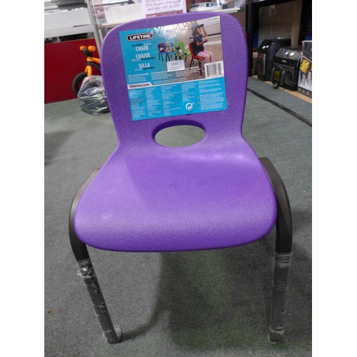 3049 - Lifetime Children's Purple Plastic Stacking Chair (298-808)  * This lot is subject to vat