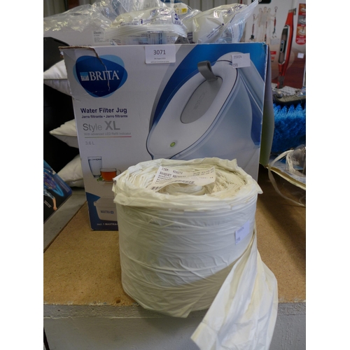 3071 - Banquet Recycled Pedal Bin Liners and Brita Maxtra+XL Style Jug & Cartridges (298-80,89) *This lot i... 