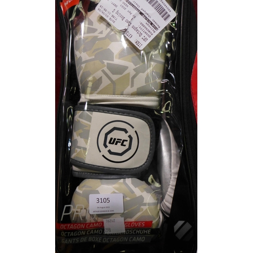 3105 - UFC Camo Boxing Gloves and 4.5m Hand Wraps  (298-214) *This lot is subject to VAT