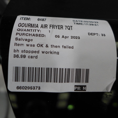 3216 - Gourmia Air Fryer 7Qt      (296-137)   * This lot is subject to vat