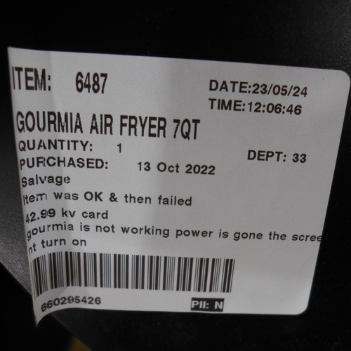 3217 - Gourmia Air Fryer 7Qt      (296-138)   * This lot is subject to vat