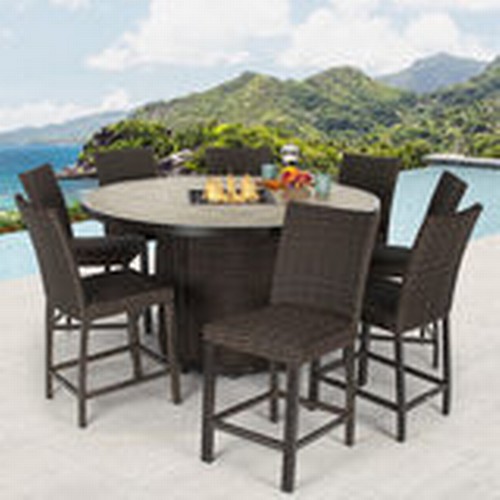 1430 - Mckenzy 7 piece High Dining  Fire Chat Set, original RRP £2083.33 + VAT (4172-42) *This lot is subje... 