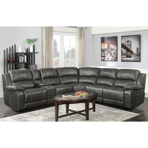 1595 - Pulaski Dunhill 3 piece leather power reclining sectional sofa, original RRP £1833.31 + VAT (4172-6)... 