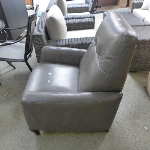 1596 - Natuzzigroup Top Grain Leather Pushback Recliner, original RRP £624.99 + VAT (4172-35) *This lot is ... 