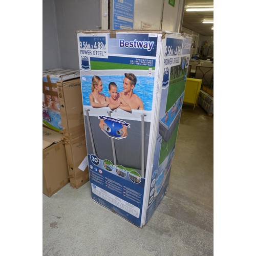 1621 - Bestway 31ft x 16ft Power Steel Rectangular Frame Pool, original RRP £1149.99 + VAT (4174-4) - Boxed... 