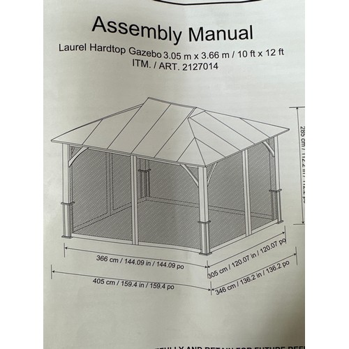 1626 - Laurel 10 x 12ft (3.1 x 3.6m) Aluminium Gazebo, original RRP £1458.33 + VAT (4172-40) - Boxed, Unche... 