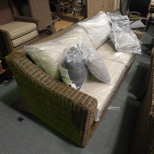 1421 - Ove Decors Denver 4 piece Woven Deep Seating Set, original RRP £1499.99 + VAT (4173-33)(Damage to ba... 