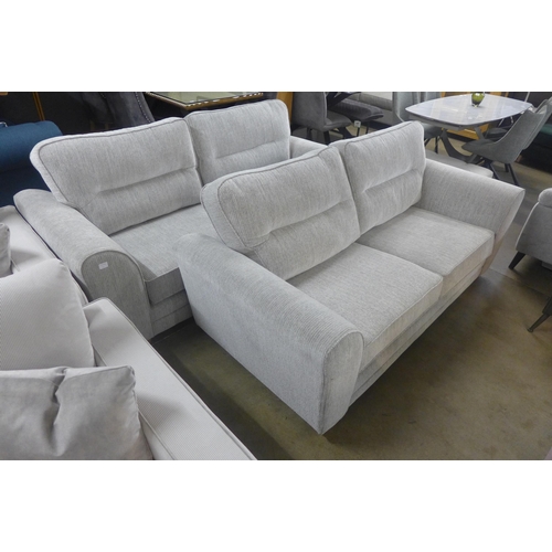 1356 - A light grey Dahlia pair of three seater sofas