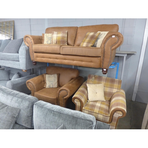 1489 - A County three seater sofa, armchair and accent chair