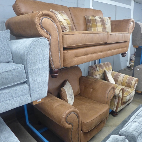 1489 - A County three seater sofa, armchair and accent chair