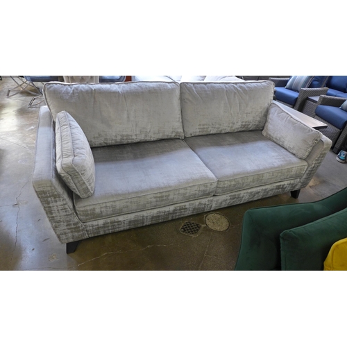 1507 - A Barker & Stonehouse pewter velvet four seater sofa