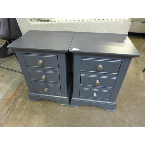 1536 - A pair of anthracite three drawer chests - marked